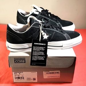 Converse One Star Pro OX, Mens 6.5/Womens 8, Black/Black/White